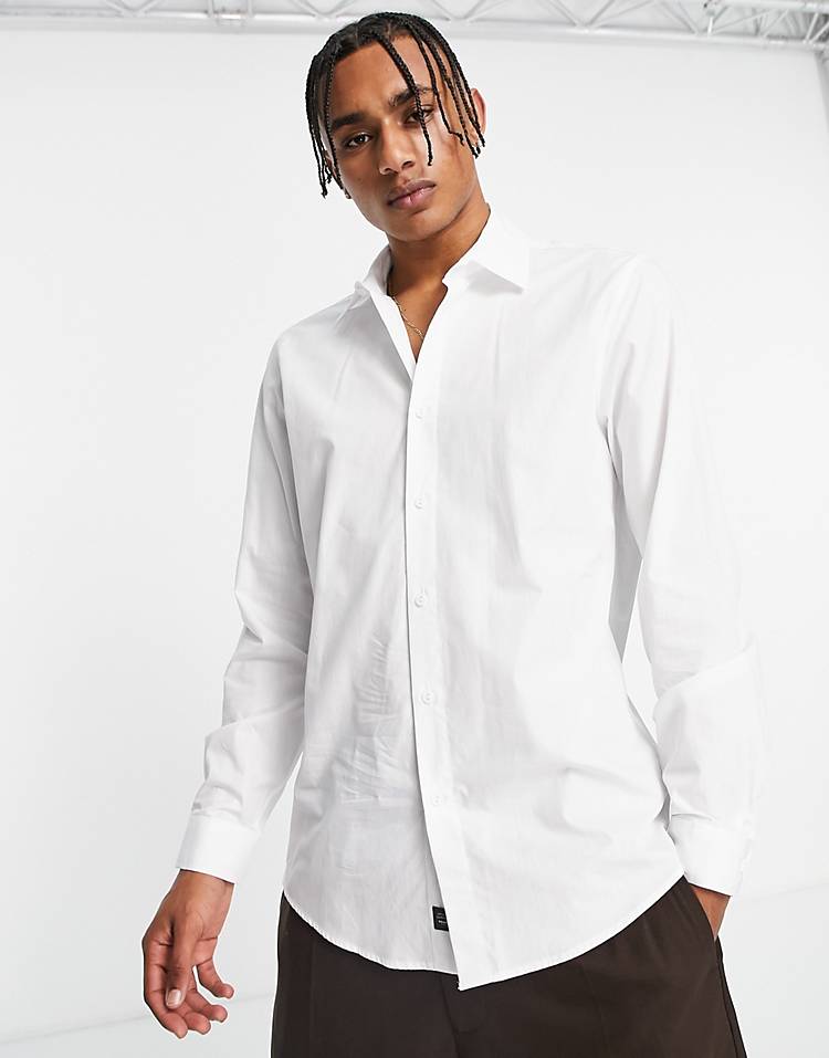 Pull&Bear plain shirt in ecru